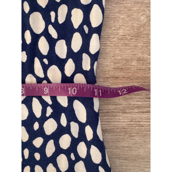Reformation Kellan Long Sleeve Midi Dress Blue White Abstract Dot Size 0 - Picture 9 of 12